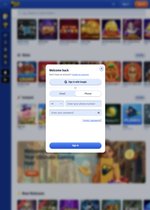 Secure member entry gateway Spin City Casino
